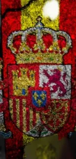 Spain's vibrant coat of arms on a mobile wallpaper.