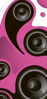 Dynamic speaker art with magenta and black design for mobile wallpaper.