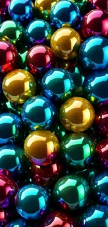 Glossy multicolored bubbles forming a vibrant abstract pattern.