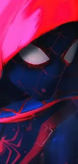 Vibrant Spider hero wallpaper with red and blue hues.