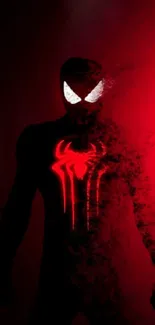 Dynamic Spider Hero mobile wallpaper with vibrant red and black tones.