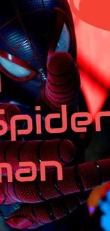 Dynamic Spiderman wallpaper with vibrant colors and superhero design.