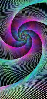 Colorful spiral abstract art mobile wallpaper.