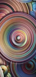 Vibrant, colorful spiral abstract wallpaper.