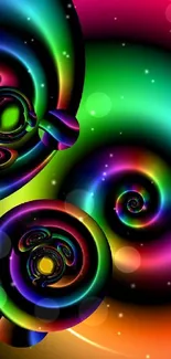 Vibrant spiral art design with colorful patterns.