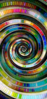 Colorful spiral art wallpaper with vibrant patterns.