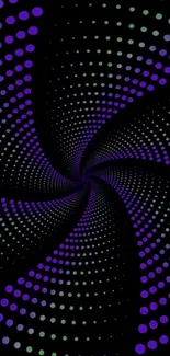 Vibrant spiral digital art wallpaper in purple and black.