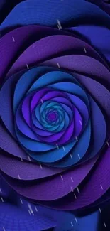 Purple and blue spiral flower design wallpaper.