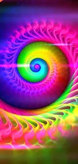 Vivid spiral fractal art with colorful patterns.