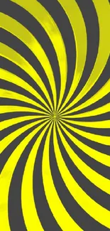 Black and yellow spiral illusion wallpaper for mobile phones.