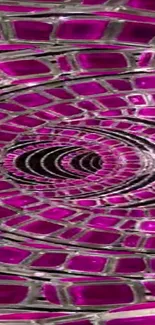 Vibrant pink spiral geometric wallpaper