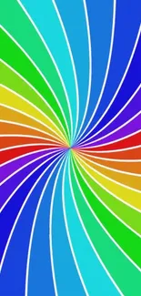 Vibrant spiral rainbow mobile wallpaper design.