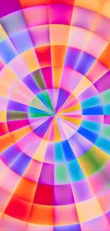 Colorful spiral rainbow pattern wallpaper.