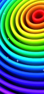 Vibrant spiral spectrum wallpaper with rainbow colors.