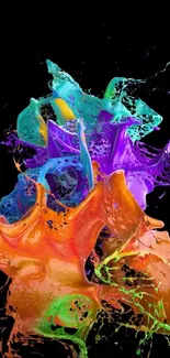 Colorful abstract splash wallpaper for mobile devices with vibrant hues.