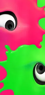 Colorful cartoon splash wallpaper with quirky eyes