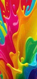 Vibrant rainbow color splash wallpaper design.