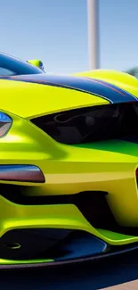 Neon green sports car wallpaper with dynamic design