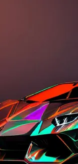 Vibrant neon sports car wallpaper with sleek design.