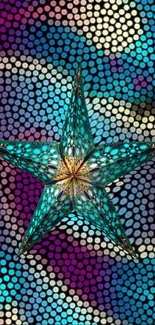 Vibrant mosaic wallpaper with star design