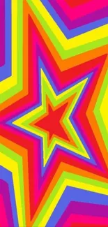 Vibrant star pattern with colorful layers
