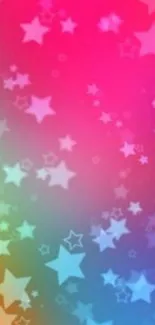 Vibrant starry gradient mobile wallpaper with colorful stars.