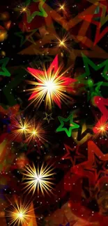 Vibrant starry night wallpaper with colorful stars.