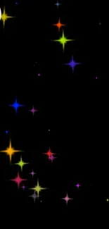 Colorful starry night wallpaper on mobile screen.