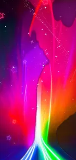 Vibrant multicolored starry mobile wallpaper with dynamic hues.