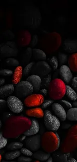 Vibrant stones with dark background wallpaper.