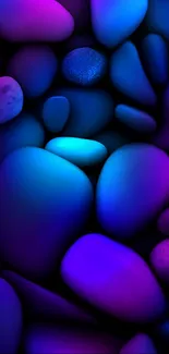 Abstract blue and purple stones wallpaper for mobile.