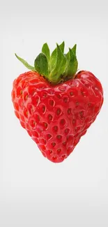 Red strawberry on white background wallpaper.