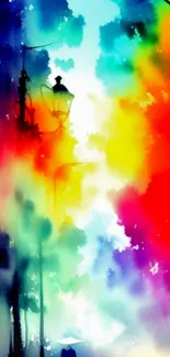 Vibrant street art mobile wallpaper with colorful abstract design.