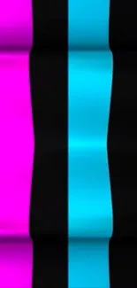 Abstract wallpaper with pink, blue, and black stripes.
