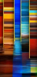 Vibrant striped wallpaper with colorful vertical lines