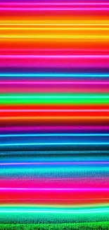 Vibrant striped neon wallpaper with colorful horizontal bands.