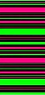 Vibrant neon pink and green striped wallpaper for mobile phones.