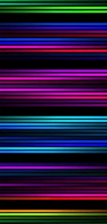 Vibrant stripe pattern on black background