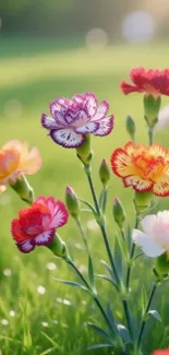 Vibrant flowers blooming in a green garden setting.