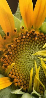 Close-up of a vibrant yellow sunflower with intricate petal details.