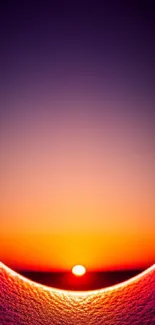 Vibrant abstract sunset on phone wallpaper.