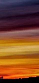 Vibrant sunset gradient wallpaper with rich oranges and purples.