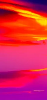 A vibrant, magenta-toned sunset wallpaper for mobile devices.