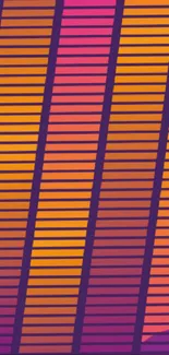 Vibrant sunset-themed mobile wallpaper with pink, orange, and purple striped pattern.