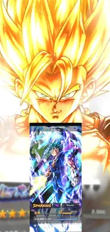 Super Saiyan wallpaper with vibrant energy aura and dynamic colors.