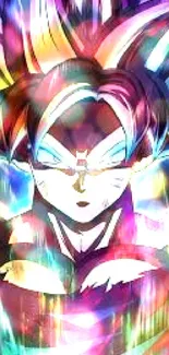 Vibrant Super Saiyan anime wallpaper with dynamic colors.