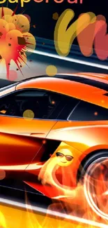 Vibrant supercar wallpaper with dynamic colors.