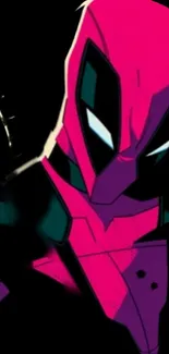 Bold dark pink superhero art wallpaper with dynamic design.