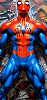 Dynamic superhero art wallpaper with vibrant colors and bold design.