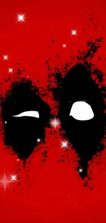 Bold red superhero mask graphic wallpaper.